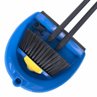 Совок со щеткой для уборки LAIMA "ЛЕНИВКА XL" 24x22 см (зубчики для чистки щетины) щетка 16x8 см 608212 от магазина РЭССИ