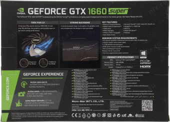 Видеокарта MSI PCI-E GTX 1660 SUPER VENTUS XS NVIDIA GeForce GTX 1660SUPER 6144Mb 192 GDDR6 1530/14000 HDMIx1 DPx3 HDCP Ret от магазина РЭССИ