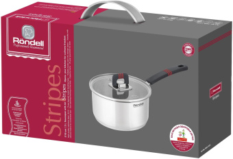 Ковш Rondell Stripes RDS-1635 2л. d=18см (с крышкой) стальной от магазина РЭССИ