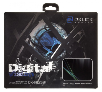 Коврик для мыши Оклик OK-F0250 Мини рисунок/линии неоновые 250x200x3мм от магазина РЭССИ