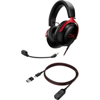 Наушники с микрофоном HyperX Cloud III черный/красный 1.2м мониторные оголовье (727A9AA) от магазина РЭССИ