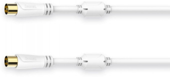 Кабель антенный Hama H-205246 Coax (m)/Coax (f) 1.5м. феррит.кольца Позолоченные контакты белый (00205246) от магазина РЭССИ