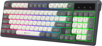 Клавиатура Оклик 731G серый/белый USB for gamer LED от магазина РЭССИ