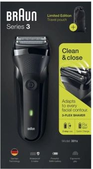 Бритва сетчатая Braun S3301 реж.эл.:3 питан.:аккум. черный от магазина РЭССИ
