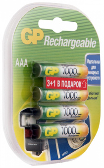 Аккумулятор GP 100AAAHC3/1 AAA NiMH 1000mAh (4шт) блистер от магазина РЭССИ