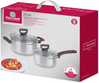 Набор 4 предм. (кастрюля с/кр 20 см 2,8 л, ковш с/кр 16 см 1,4 л) Fiore Rondell RDS-1507 от магазина РЭССИ