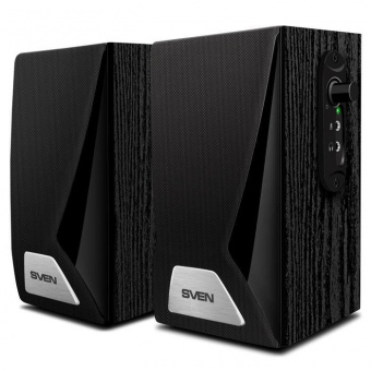 Колонки Sven SPS-555 2.0 черный 6Вт от магазина РЭССИ
