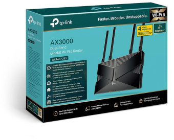 Роутер беспроводной TP-Link Archer AX53 AX3000 10/100/1000BASE-TX черный от магазина РЭССИ