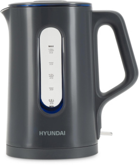 Чайник электрический Hyundai HYK-G4508 1.5л. 1700Вт серый/прозрачный корпус: стекло от магазина РЭССИ