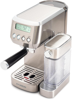 Кофеварка рожковая Hyundai HEM-9999 1350Вт серебристый от магазина РЭССИ