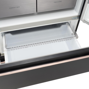 Холодильник Hyundai CM55043F 3-хкамерн. черный стекло инвертер от магазина РЭССИ