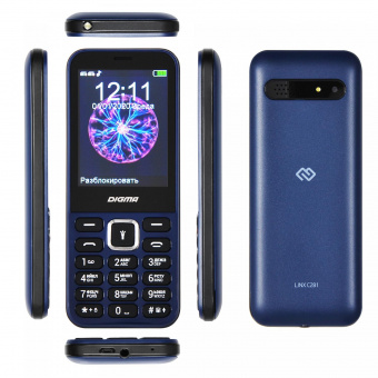 Мобильный телефон Digma C281 Linx 32Mb синий моноблок 2Sim 2.8" 240x320 0.08Mpix GSM900/1800 MP3 microSD от магазина РЭССИ