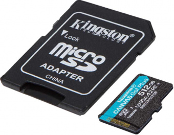 Флеш карта microSDXC 512Gb Class10 Kingston SDCG3/512GB Canvas Go! Plus + adapter от магазина РЭССИ