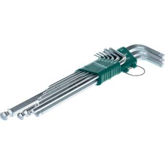 Набор торцевых шестигранных ключей с шаром 1/16"-3/8" 9 шт. Jonnesway X-TRA LONG H06SA209S от магазина РЭССИ