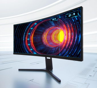 Монитор Xiaomi 30" Curved Gaming Monitor черный VA LED 21:9 HDMI матовая 300cd 2560x1080 FreeSync Premium DP FHD 4.88кг от магазина РЭССИ