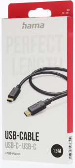 Кабель Hama 00201591 USB Type-C (m)-USB Type-C (m) 1.5м черный (упак.:1шт) от магазина РЭССИ