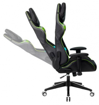 Кресло игровое Zombie VIKING 4 AERO черный/салатовый текстиль/эко.кожа с подголов. крестов. пластик от магазина РЭССИ