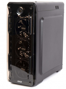 Корпус Hiper OB черный без БП ATX 2x120mm 2xUSB2.0 1xUSB3.0 audio bott PSU от магазина РЭССИ