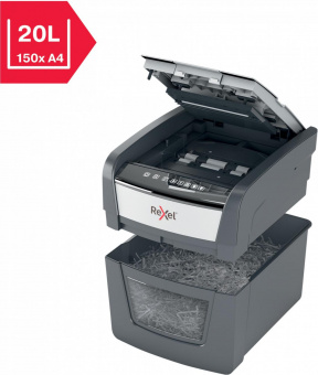 Шредер Rexel Optimum AutoFeed 45X черный с автоподачей (секр.P-4) фрагменты 45лист. 20лтр. скрепки скобы пл.карты от магазина РЭССИ