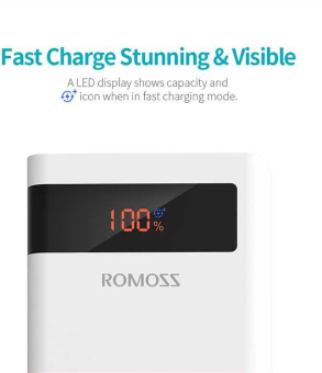 Мобильный аккумулятор Romoss Sense 8P+ 30000mAh QC 3A белый от магазина РЭССИ
