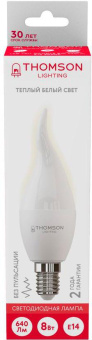 Лампа светодиодная Thomson TH-B2027 8Вт цок.:E14 свеча 220B 3000K св.свеч.бел.теп. Tail Candle (упак.:1шт) от магазина РЭССИ