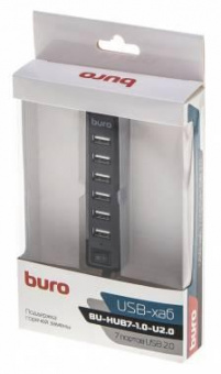 Разветвитель USB 2.0 Buro BU-HUB7-1.0-U2.0 7порт. черный от магазина РЭССИ