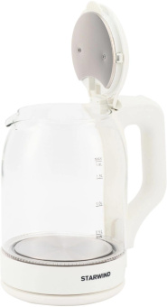 Чайник электрический Starwind SKG1056 1.8л. 2000Вт белый/прозрачный корпус: стекло от магазина РЭССИ