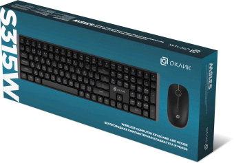 Клавиатура + мышь Оклик S315W клав:черный мышь:черный USB беспроводная Multimedia (1978741) от магазина РЭССИ