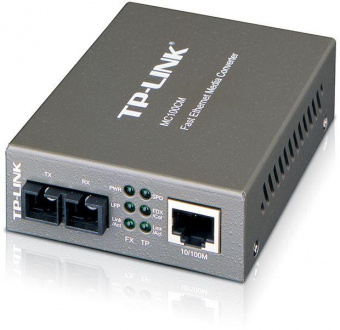 TP-Link MC100CM 10/100Mbps RJ45 to 100Mbps multi-mode SC fiber Converter, Full-duplex,up to 2Km, switching power adapter, chassis mountable от магазина РЭССИ