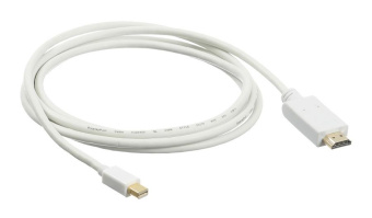 Кабель аудио-видео Buro 1.2v miniDisplayport (m)/HDMI (m) 2м. Позолоченные контакты белый (BHP MDPP-HDMI-2) от магазина РЭССИ