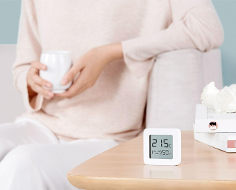 Датчик температуры и влажности Xiaomi Mi Temperature and Humidity Monitor 2 (NUN4126GL) белый от магазина РЭССИ