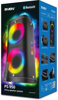 Колонка порт. Sven АС PS-950 черный 160W Mono BT/3.5Jack 8800mAh (SV-022396) от магазина РЭССИ