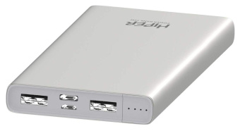 Мобильный аккумулятор Hiper Metal 10K 10000mAh 2.4A 2xUSB серебристый (METAL 10K SILVER) от магазина РЭССИ