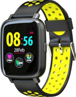 Смарт-часы Jet Sport SW-5 52мм 1.44" IPS корп.черный рем.желтый (SW-5 YELLOW) от магазина РЭССИ