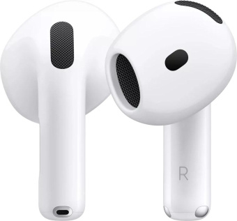 Гарнитура вкладыши Apple AirPods 4 ANC A3055,A3056,A3059 белый беспроводные bluetooth в ушной раковине (MXP93ZE/A) от магазина РЭССИ