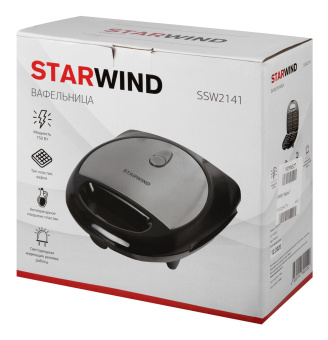 Вафельница Starwind SSW2141 750Вт черный от магазина РЭССИ