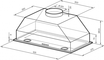 Вытяжка встраиваемая Lex Ghost 600 черный управление: кнопочное (1 мотор) от магазина РЭССИ