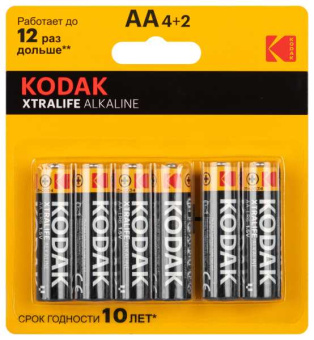 Батарейка LR6-4+2BL XTRALIFE Alkaline от магазина РЭССИ