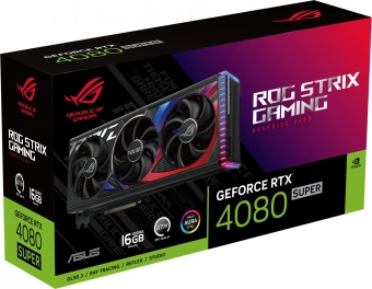 Видеокарта Asus PCI-E 4.0 ROG-STRIX-RTX4080S-16G-GAMING NVIDIA GeForce RTX 4080 Super 16Gb 256bit GDDR6X 2550/23000 HDMIx2 DPx3 HDCP Ret от магазина РЭССИ