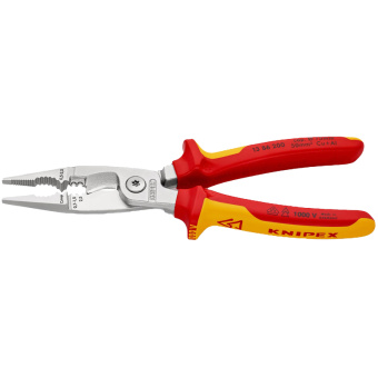 Электромонтажные клещи Knipex VDE 6-в-1 200 мм диэлектрические хром 2К ручки KN-1386200SB от магазина РЭССИ