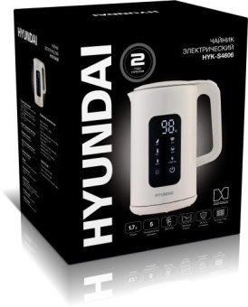 Чайник электрический Hyundai HYK-S4606 1.7л. 2200Вт кремовый корпус: металл от магазина РЭССИ