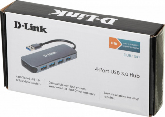 Разветвитель USB 3.0 D-Link DUB-1341 4порт. черный (DUB-1341/C2A) от магазина РЭССИ