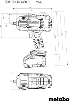 Гайковерт Metabo SSW 18 LTX 1450 BL аккум. патрон:квад.1/2" (кейс в комплекте) (602401660) от магазина РЭССИ