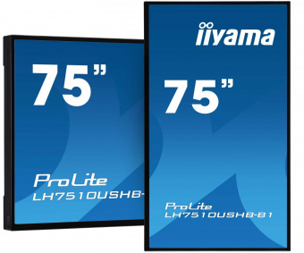 Панель Iiyama 75" LH7510USHB-B1 черный IPS LED 16:9 DVI HDMI M/M матовая 3000cd 178гр/178гр 3840x2160 D-Sub DisplayPort Ultra HD 76кг от магазина РЭССИ