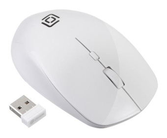 Мышь Оклик 565MW glossy белый оптическая (1600dpi) беспроводная USB для ноутбука (4but) от магазина РЭССИ