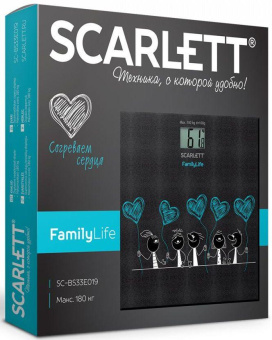 Весы напольные электронные Scarlett SC-BS33E019 макс.180кг черный/рисунок от магазина РЭССИ
