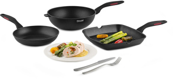 Сковорода Rondell Perfect RDA-1560 круглая 26см покрытие: Xylan Plus ручка несъемная (без крышки) черный от магазина РЭССИ