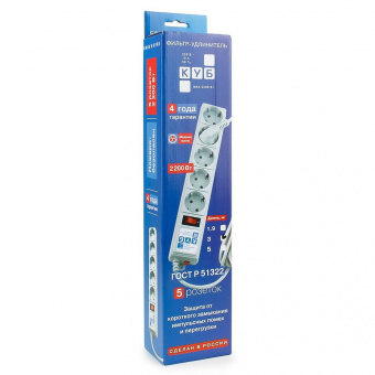 Ф-удлинитель PC 3м 5р сер. 10А SPG-B-10 от магазина РЭССИ