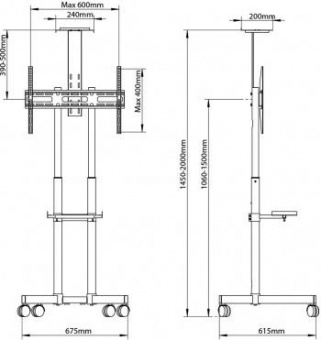 Подставка для телевизора Arm Media PT-STAND-8 черный 32"-80" макс.50кг напольный фиксированный от магазина РЭССИ