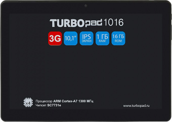 Планшет Turbo TurboPad 1016 SC7731E (1.3) 4C RAM1Gb ROM16Gb 10.1" IPS 1280x800 3G Android 9.0 черный 2Mpix 0.3Mpix BT GPS WiFi Touch microSD 32Gb minUSB 5000mAh от магазина РЭССИ